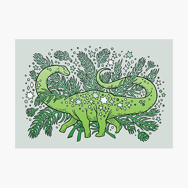 Item preview, Evergreen Apatosaurus | Dinosaur Cosmic Festive Art designed and sold by OMEGAFAUNA.