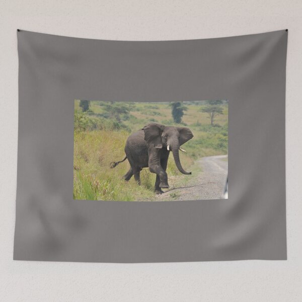 Item preview, Large Elephant Crosses behind Us in Africa designed and sold by 2CrabbySisters.