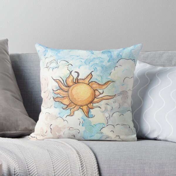 the sun and clouds Throw Pillow