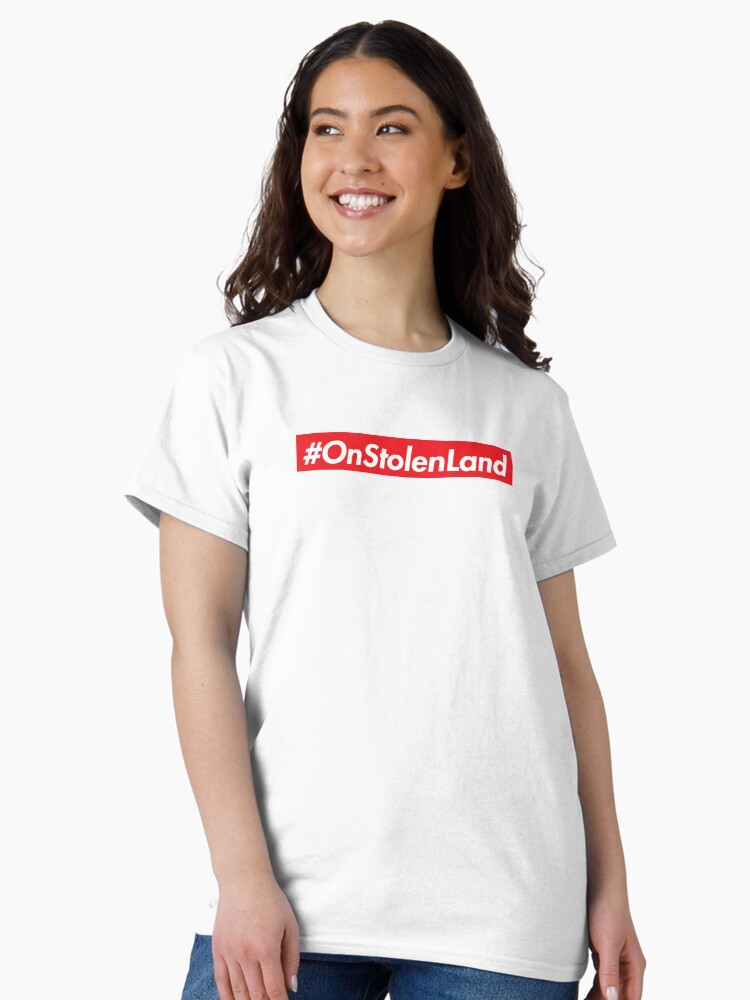 Thumbnail 2 of 7, Classic T-Shirt, On Stolen Land (Red) designed and sold by jnelson.