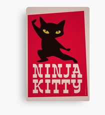 Lienzo Cartel retro Ninja Kitty
