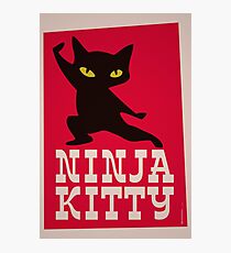 Lámina fotográfica Cartel retro Ninja Kitty