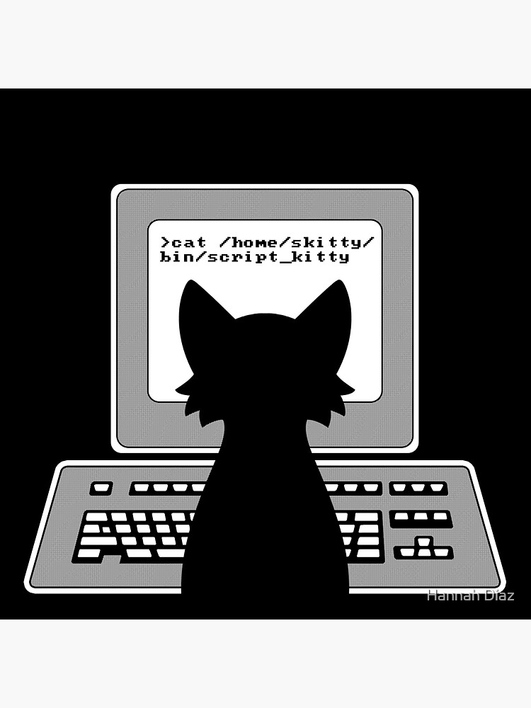 "Script Kitty" Sticker for Sale by Chikagi Redbubble