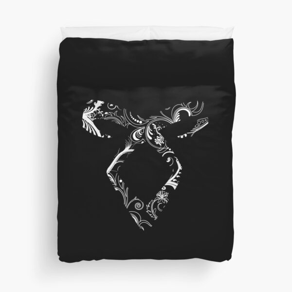 Shadowhunters rune - Angelic power rune (floral decorations - white) | Malec | Mundane | Parabatai | Alec, Magnus, Clary, Jace, Izzy Duvet Cover