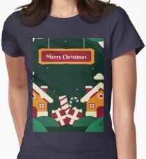 Merry Christmas -Santa's house Women's Fitted T-Shirt