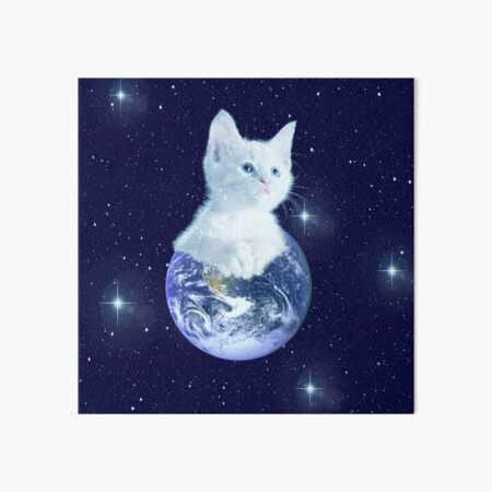 Space Baby Cat auf der Erde Galeriedruck