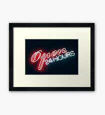 Open 24 Hours - Neon Sign Framed Print