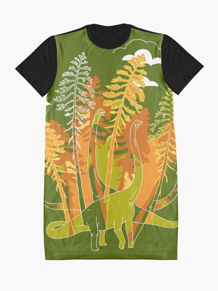 Alternate view of Brachio Grove | Dinosaur Art Graphic T-Shirt Dress