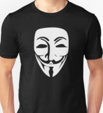Anonymous Guy Fawkes White Mask Face Unisex T-Shirt