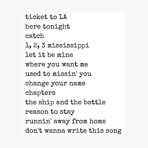 Item preview, Brett Young Ticket to LA | Black Typewriter designed and sold by Sarahelena Barrios.