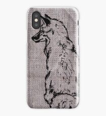 Fox on Burlap iPhone Case