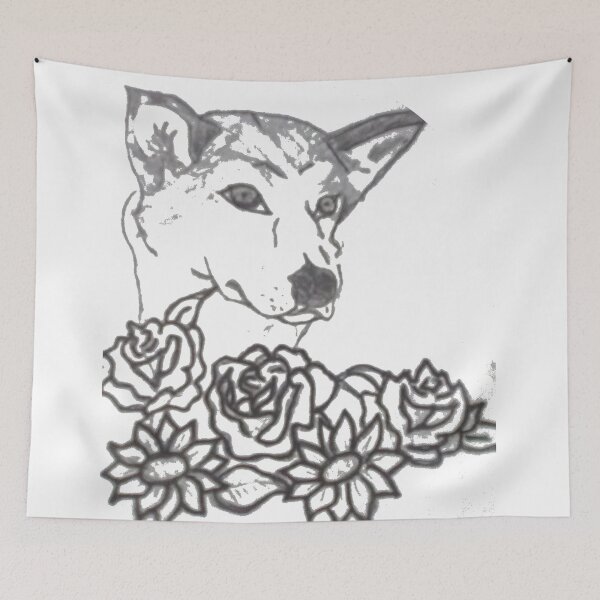 Item preview, Dog and Roses designed and sold by BellsPainting.