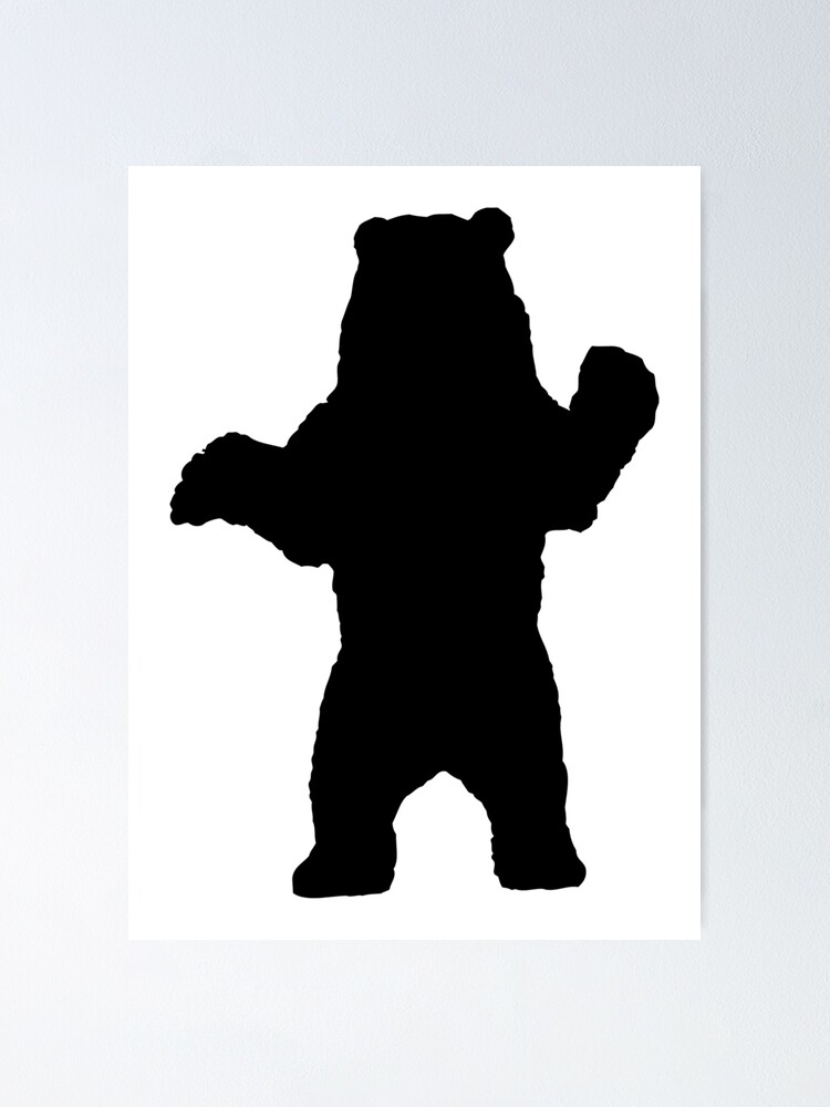 Poster Silhouette D Ours Grizzly Debout Par ronisback Redbubble