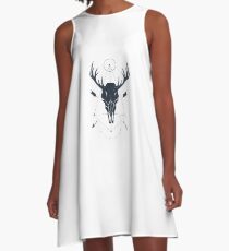 Deer Skull. Geometric Style A-Line Dress