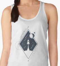 Rocket In Space. Double Exposure. Geometric Style Women's Tank Top
