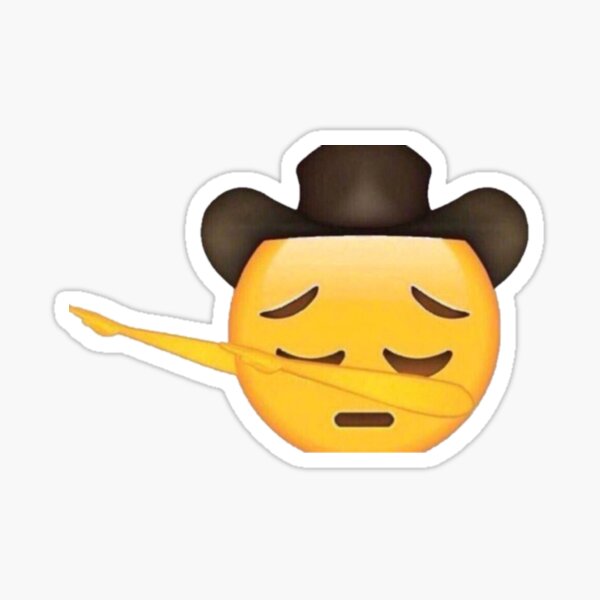 Sad Cowboy Emoji Stickers Redbubble... 