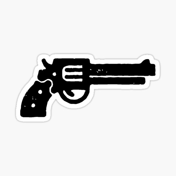 "Magnum Gun Stencil Silhouette " Sticker for Sale by AaronIsBack