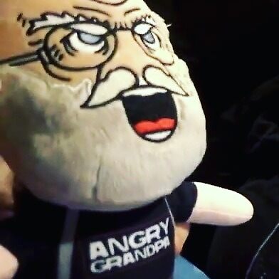 angry grandpa plush doll