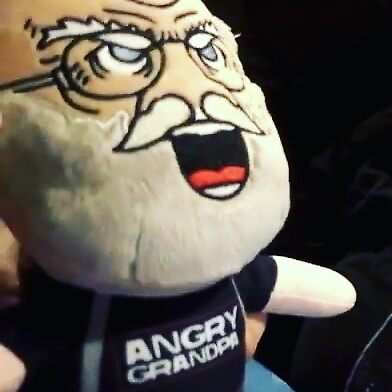 angry grandpa plush toy