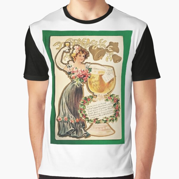 #Vintageclothing #oneperson #2029years #youngadult #adult #flower #vintage #clothing #illustration #vector #people #drink #alcohol #glass #realpeople #vertical #colorimage #women #females #cards Graphic T-Shirt