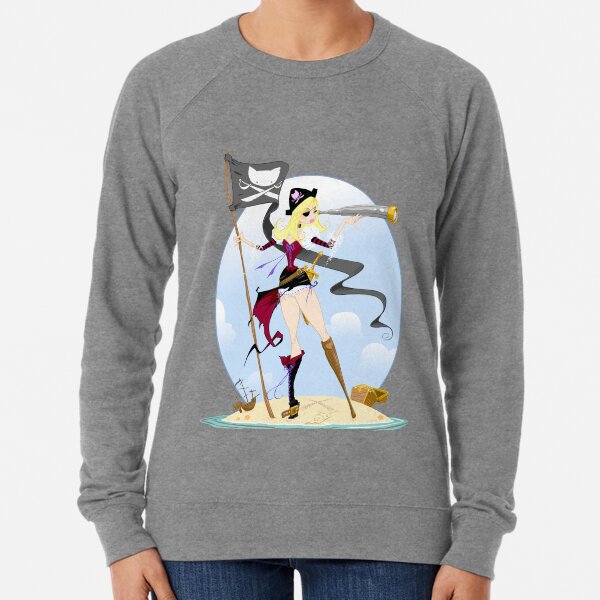 Pirate Girl Adventure ! Lightweight Sweatshirt
