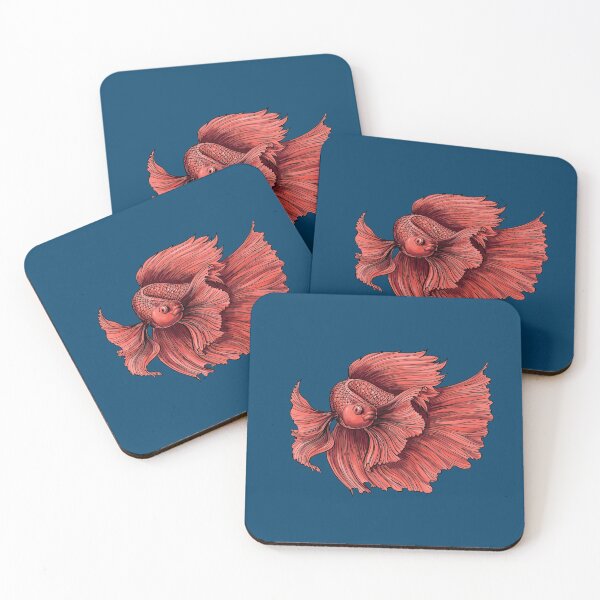 Item preview, Coral Siamese fighting fish designed and sold by Katerina Mitkova Kirilova.
