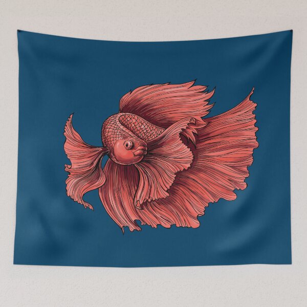 Item preview, Coral Siamese fighting fish designed and sold by Katerina Mitkova Kirilova.