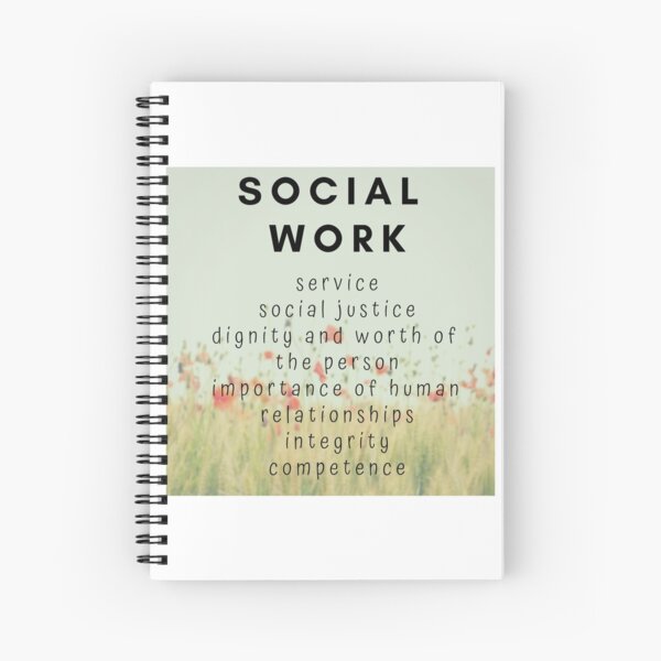 SOCIAL WORKER WITH CODE OF ETHICS ON A SERENE BACKGROUND Spiral Notebook