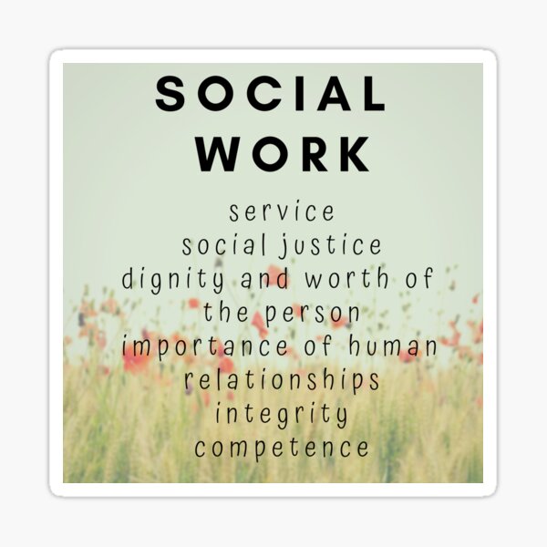 SOCIAL WORKER WITH CODE OF ETHICS ON A SERENE BACKGROUND Sticker