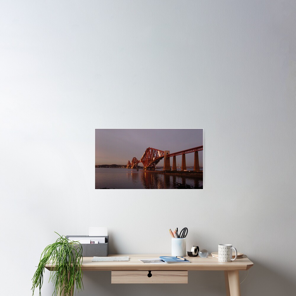 Red Bridge Sunset Poster