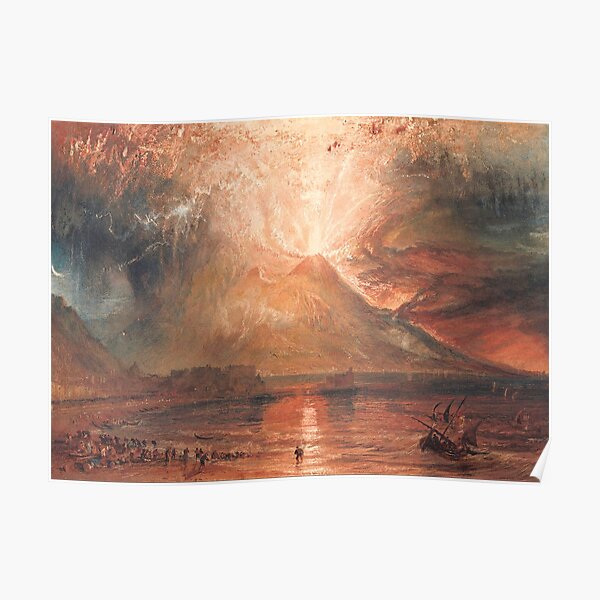William Turner Vesuvius in Eruption Waterscape Art Poster