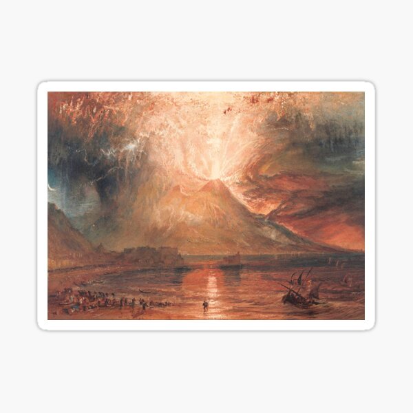 William Turner Vesuvius in Eruption Waterscape Art Sticker
