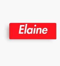 Hello My Name Is Elaine Name Tag Canvas Print