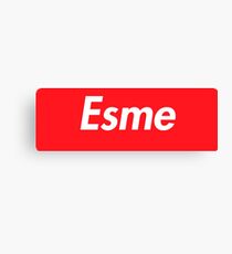 Hello My Name Is Esme Name Tag Canvas Print