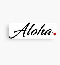 Aloha with tiny heart Canvas Print
