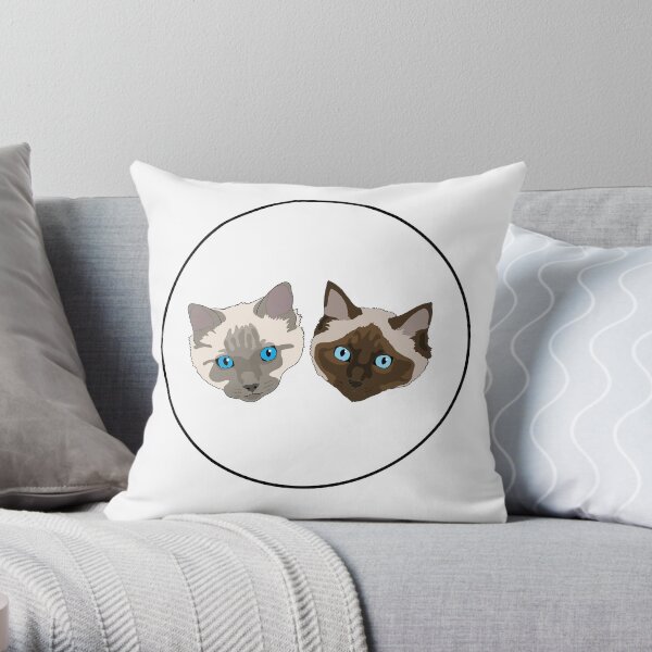 Sylvester and Emilio Ragdoll Cats Throw Pillow