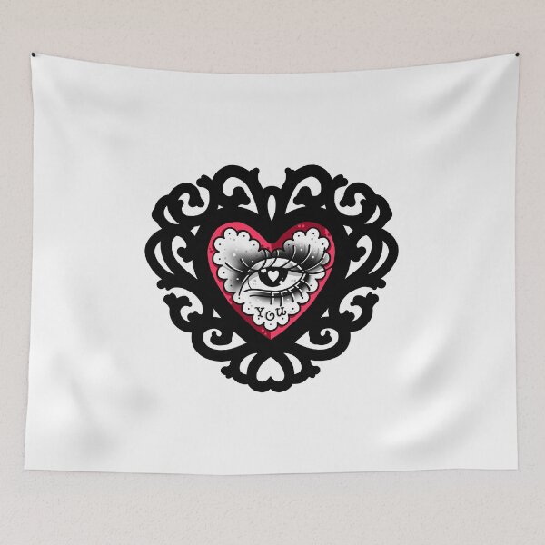 Item preview, Eye Heart You Oranate Frame Tattoo Flash designed and sold by Ella Mobbs.
