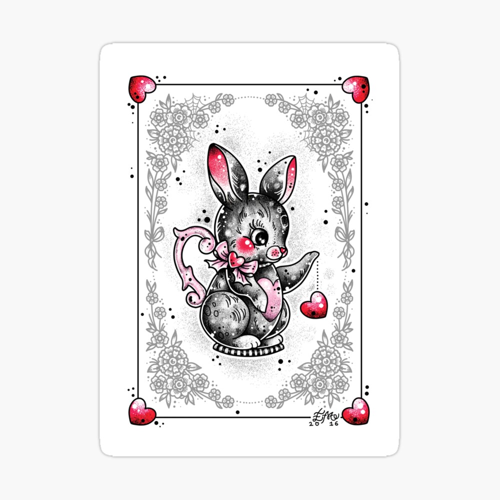 Bunny Bun Teapot Rabbit Tattoo Flash Bunny Bun Teapot Rabbit Tattoo Flash