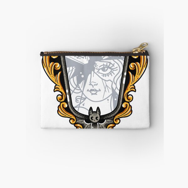 Item preview, Broken Bat Mirror with Lady Reflection Tattoo Flash designed and sold by Ella Mobbs.