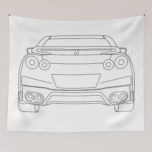Item preview, Nissan R35 GTR Rear Wireframe Design | Tee Shirt & Apparel - Black designed and sold by TheStickerLab.