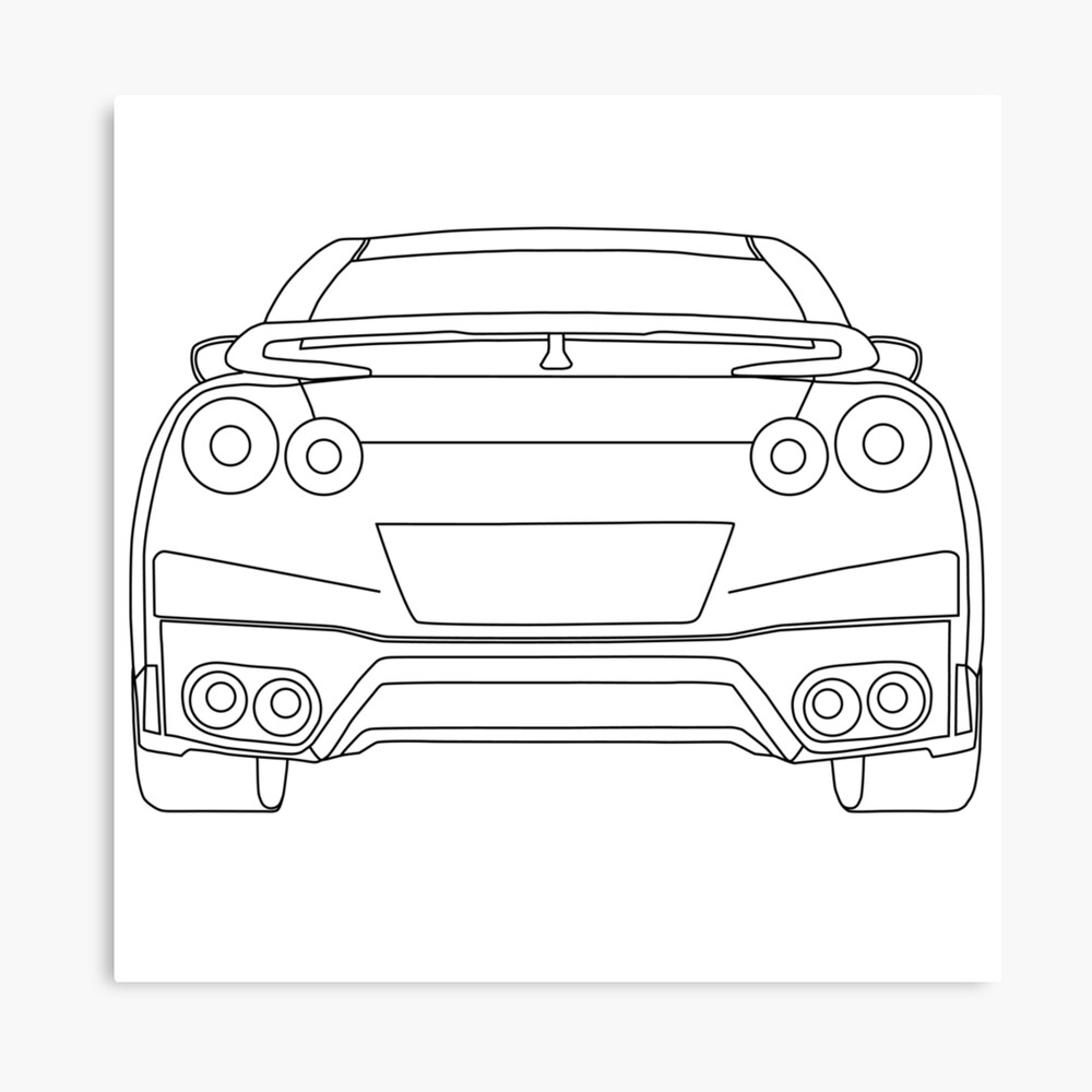 nissan gtr drawing back