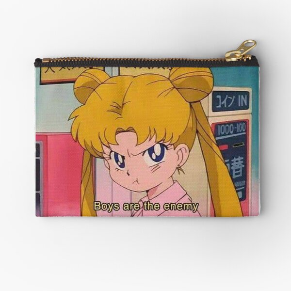 SAILOR MOON 'boys are the enemy' QUOTE Zipper Pouch