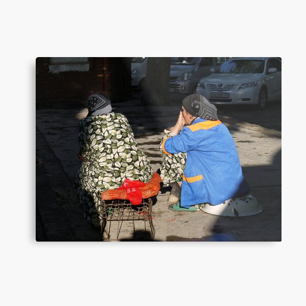 A little chat Metal Print