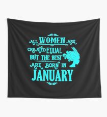 Women Born in January Capricorn Birthday Shirt Turquoise Wall Tapestry