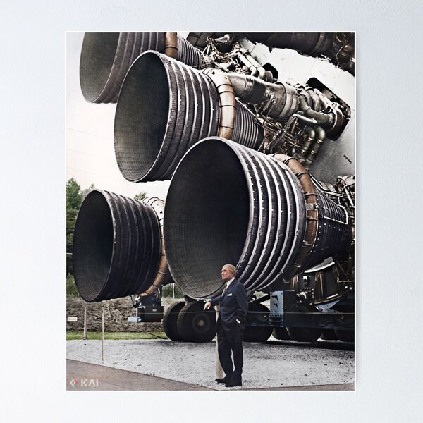 Item preview, Wernher von Braun with the F-1 Engines, 1969 colorized designed and sold by KAI-Studio.