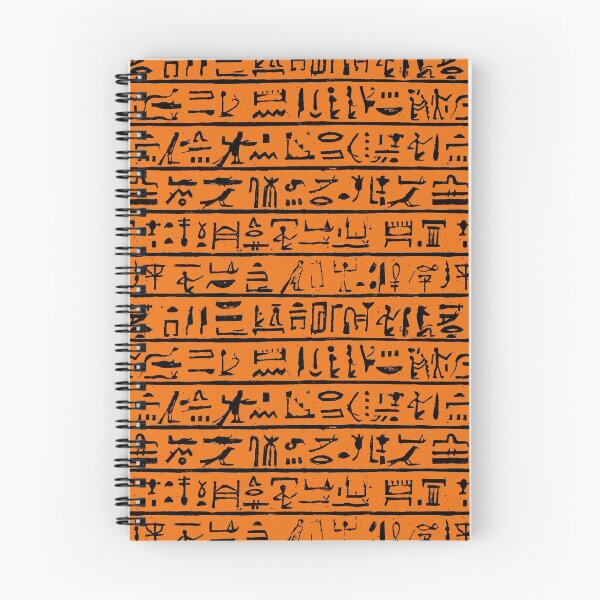 Item preview, Egyptian Hieroglyphics // Orange designed and sold by TLTextiles.