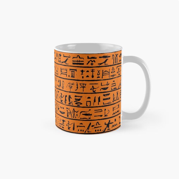 Item preview, Egyptian Hieroglyphics // Orange designed and sold by TLTextiles.