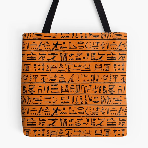Item preview, Egyptian Hieroglyphics // Orange designed and sold by TLTextiles.
