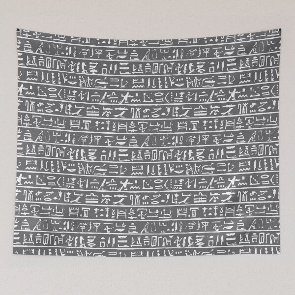 Item preview, Egyptian Hieroglyphics // Charcoal designed and sold by TLTextiles.