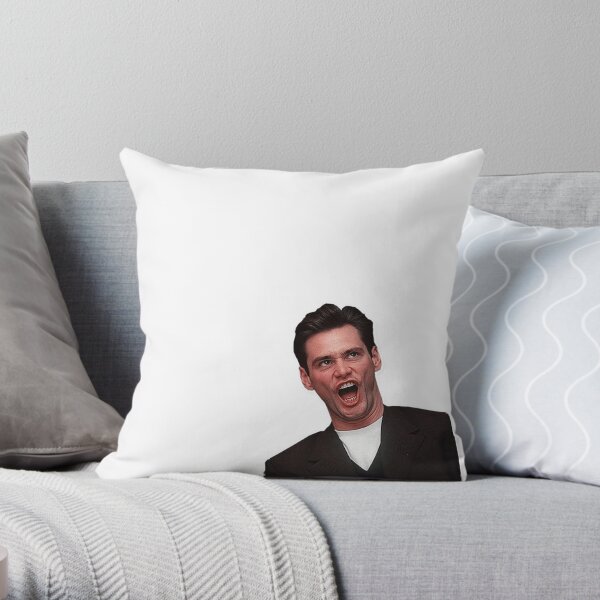 Jim Carrey, Jim Carry, funny face, smile, laugh, love, cinema, movies, film, occupations, actor, culture, cool, crazy, good vibes Throw Pillow